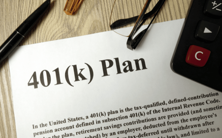 Payroll service paperwork explaining 401(k) retirement plans