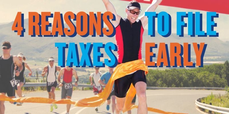 man winning a race with text 