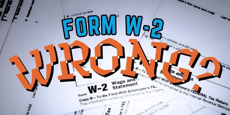 Forms W-2 in background with text that says 