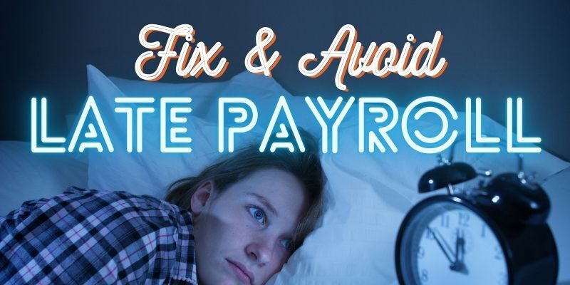 woman up late looking at clock with text 