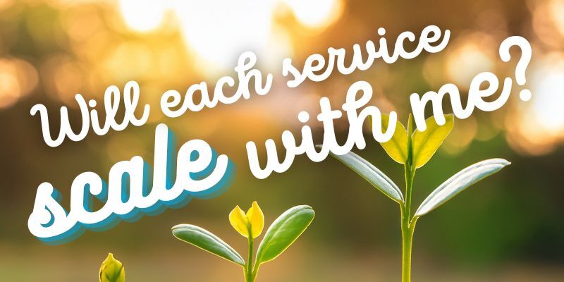 Plant growing with text: Will each service scale with me?